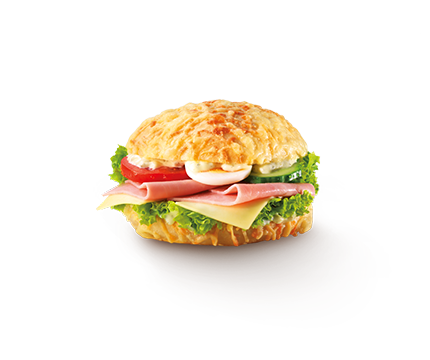Käsebrötchen mit Gouda und Kochschinken